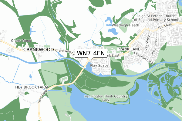 WN7 4FN map - small scale - OS Open Zoomstack (Ordnance Survey) WN7 4FN map - small scale - OS Open Zoomstack (Ordnance Survey)