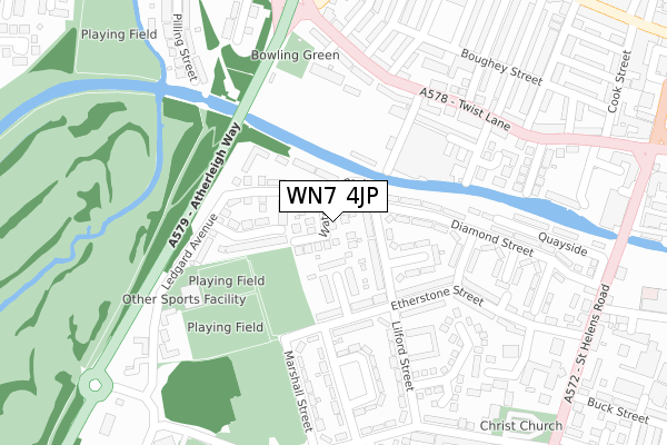 WN7 4JP map - large scale - OS Open Zoomstack (Ordnance Survey)