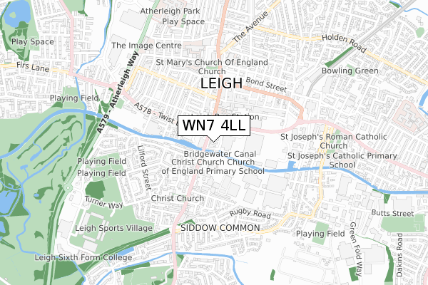 WN7 4LL map - small scale - OS Open Zoomstack (Ordnance Survey)