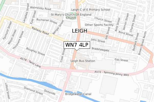 WN7 4LP map - large scale - OS Open Zoomstack (Ordnance Survey)