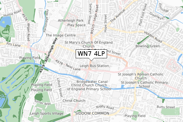 WN7 4LP map - small scale - OS Open Zoomstack (Ordnance Survey)
