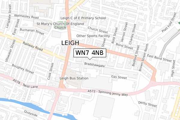 WN7 4NB map - large scale - OS Open Zoomstack (Ordnance Survey)