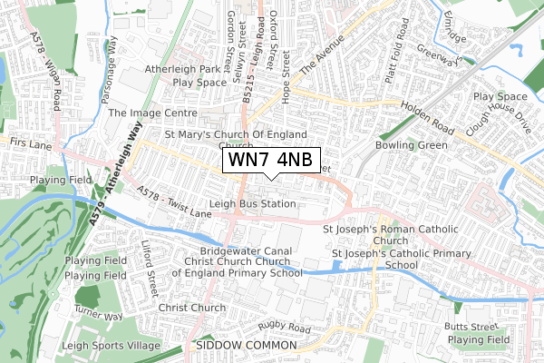 WN7 4NB map - small scale - OS Open Zoomstack (Ordnance Survey)