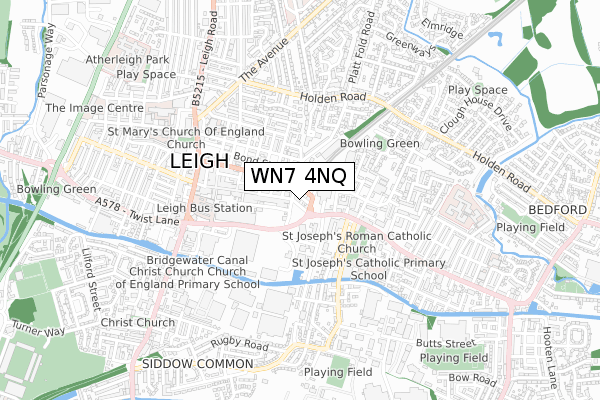 WN7 4NQ map - small scale - OS Open Zoomstack (Ordnance Survey)