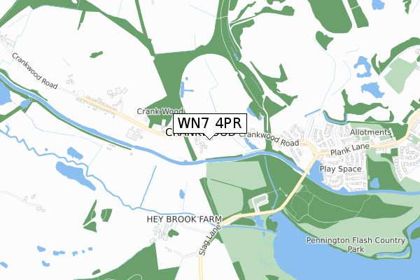 WN7 4PR map - small scale - OS Open Zoomstack (Ordnance Survey)