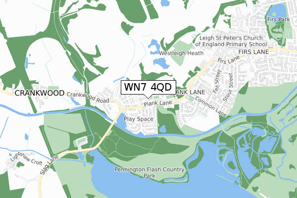 WN7 4QD map - small scale - OS Open Zoomstack (Ordnance Survey) WN7 4QD map - small scale - OS Open Zoomstack (Ordnance Survey)