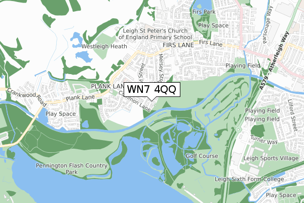 WN7 4QQ map - small scale - OS Open Zoomstack (Ordnance Survey)