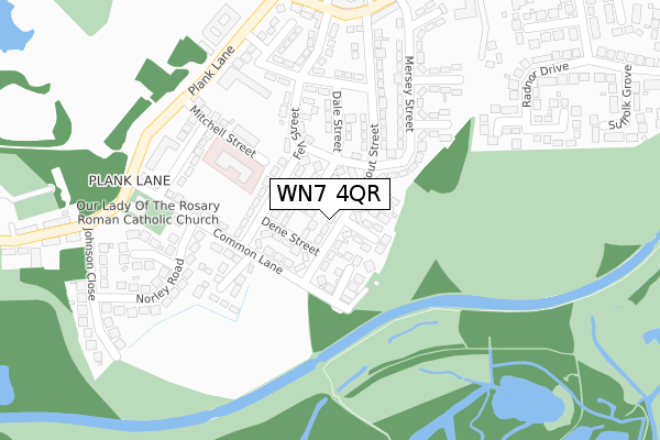 WN7 4QR map - large scale - OS Open Zoomstack (Ordnance Survey)