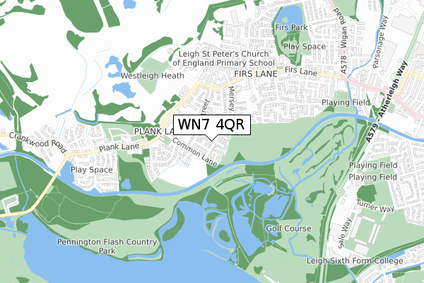 WN7 4QR map - small scale - OS Open Zoomstack (Ordnance Survey)