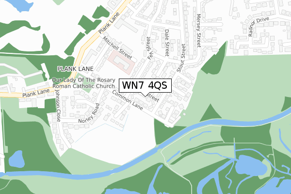 WN7 4QS map - large scale - OS Open Zoomstack (Ordnance Survey)