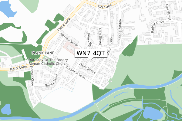 WN7 4QT map - large scale - OS Open Zoomstack (Ordnance Survey)