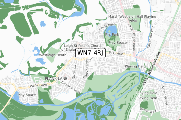 WN7 4RJ map - small scale - OS Open Zoomstack (Ordnance Survey)