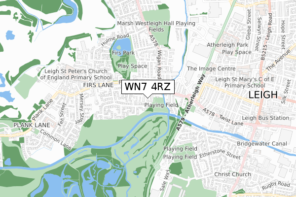 WN7 4RZ map - small scale - OS Open Zoomstack (Ordnance Survey) WN7 4RZ map - small scale - OS Open Zoomstack (Ordnance Survey)