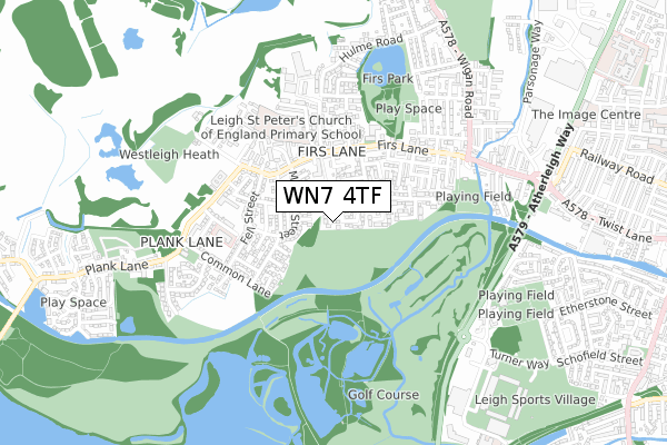 WN7 4TF map - small scale - OS Open Zoomstack (Ordnance Survey)