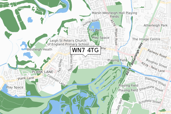 WN7 4TG map - small scale - OS Open Zoomstack (Ordnance Survey)