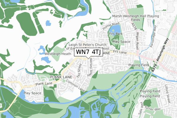 WN7 4TJ map - small scale - OS Open Zoomstack (Ordnance Survey)