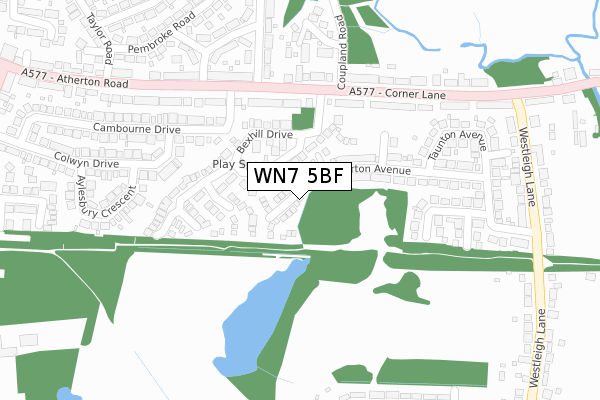 WN7 5BF map - large scale - OS Open Zoomstack (Ordnance Survey)