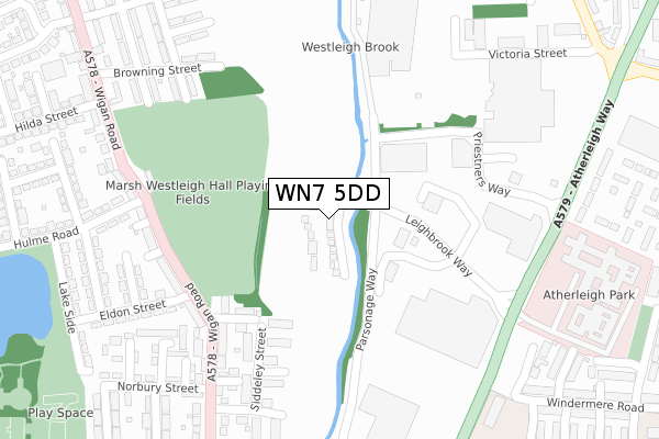 WN7 5DD map - large scale - OS Open Zoomstack (Ordnance Survey)