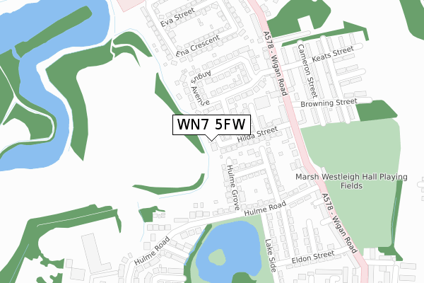WN7 5FW map - large scale - OS Open Zoomstack (Ordnance Survey)