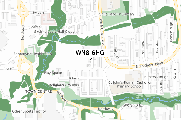 WN8 6HG map - large scale - OS Open Zoomstack (Ordnance Survey) WN8 6HG map - large scale - OS Open Zoomstack (Ordnance Survey)