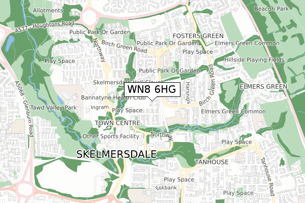 WN8 6HG map - small scale - OS Open Zoomstack (Ordnance Survey) WN8 6HG map - small scale - OS Open Zoomstack (Ordnance Survey)