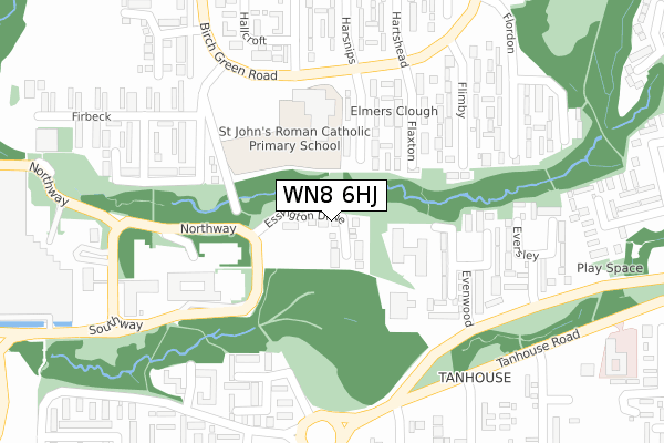 WN8 6HJ map - large scale - OS Open Zoomstack (Ordnance Survey) WN8 6HJ map - large scale - OS Open Zoomstack (Ordnance Survey)