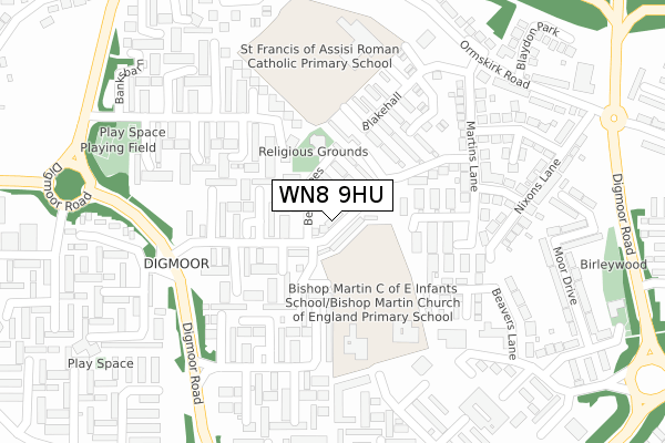 WN8 9HU map - large scale - OS Open Zoomstack (Ordnance Survey) WN8 9HU map - large scale - OS Open Zoomstack (Ordnance Survey)