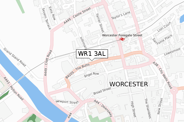 WR1 3AL map - large scale - OS Open Zoomstack (Ordnance Survey) WR1 3AL map - large scale - OS Open Zoomstack (Ordnance Survey)