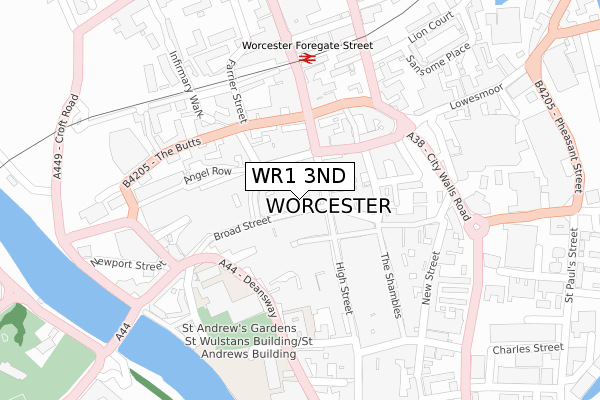 WR1 3ND map - large scale - OS Open Zoomstack (Ordnance Survey) WR1 3ND map - large scale - OS Open Zoomstack (Ordnance Survey)