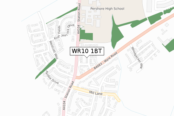 WR10 1BT map - large scale - OS Open Zoomstack (Ordnance Survey) WR10 1BT map - large scale - OS Open Zoomstack (Ordnance Survey)