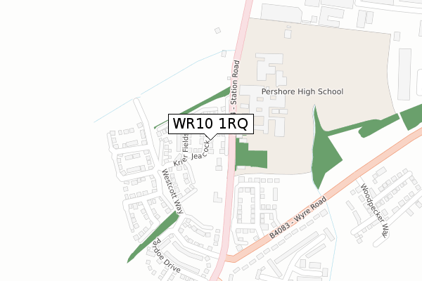 WR10 1RQ map - large scale - OS Open Zoomstack (Ordnance Survey)