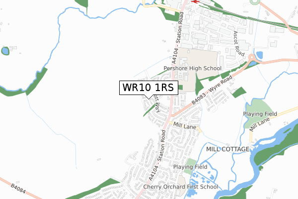 WR10 1RS map - small scale - OS Open Zoomstack (Ordnance Survey)
