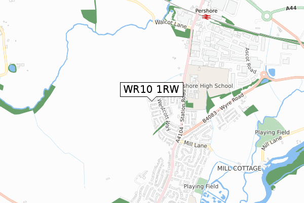 WR10 1RW map - small scale - OS Open Zoomstack (Ordnance Survey)