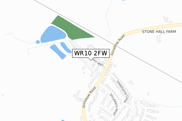 WR10 2FW map - large scale - OS Open Zoomstack (Ordnance Survey)