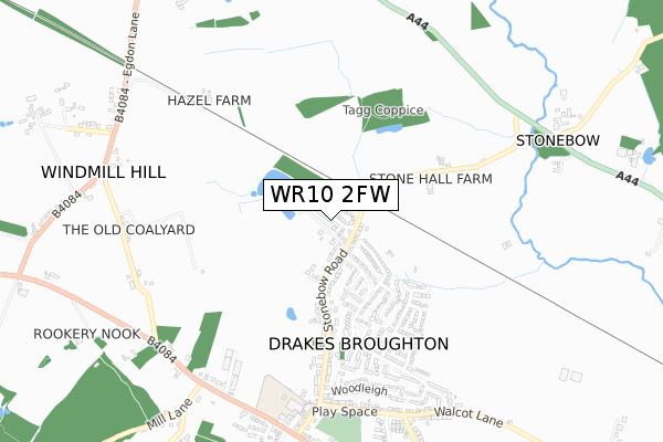 WR10 2FW map - small scale - OS Open Zoomstack (Ordnance Survey) WR10 2FW map - small scale - OS Open Zoomstack (Ordnance Survey)