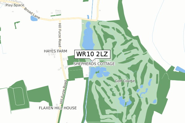 WR10 2LZ map - small scale - OS Open Zoomstack (Ordnance Survey)