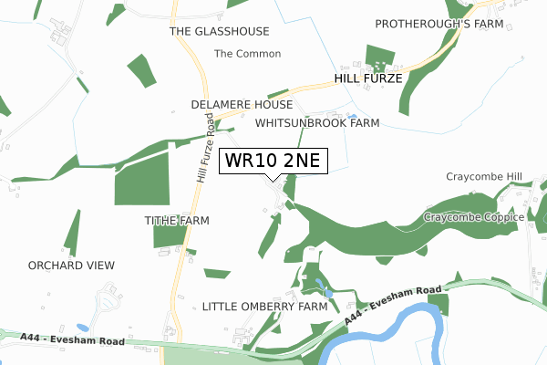 WR10 2NE map - small scale - OS Open Zoomstack (Ordnance Survey)