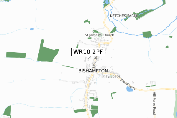 WR10 2PF map - small scale - OS Open Zoomstack (Ordnance Survey)