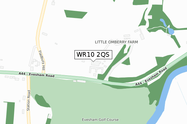 WR10 2QS map - large scale - OS Open Zoomstack (Ordnance Survey)