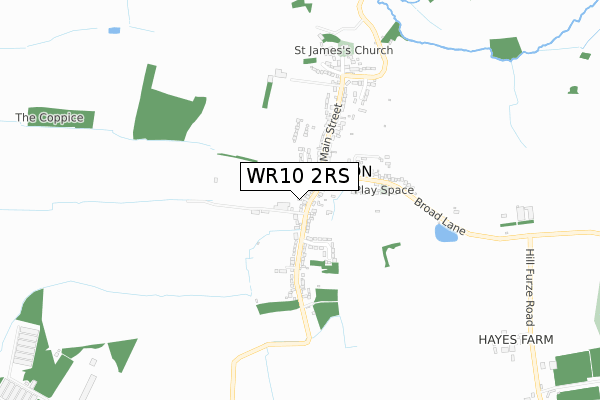WR10 2RS map - small scale - OS Open Zoomstack (Ordnance Survey)