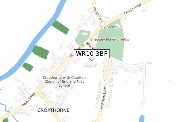 WR10 3BF map - large scale - OS Open Zoomstack (Ordnance Survey)