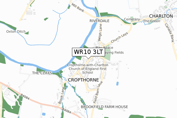 WR10 3LT map - small scale - OS Open Zoomstack (Ordnance Survey)