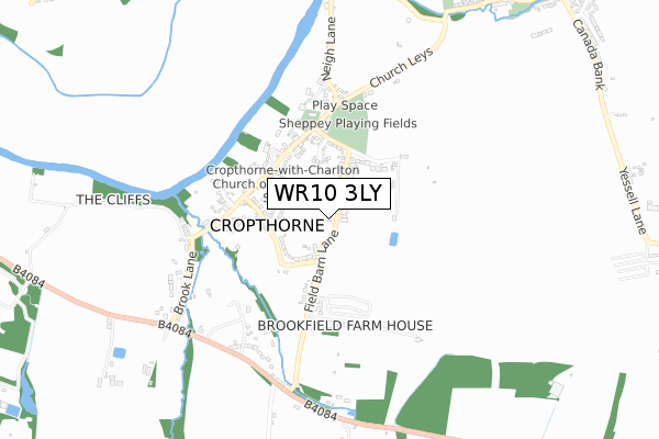 WR10 3LY map - small scale - OS Open Zoomstack (Ordnance Survey)