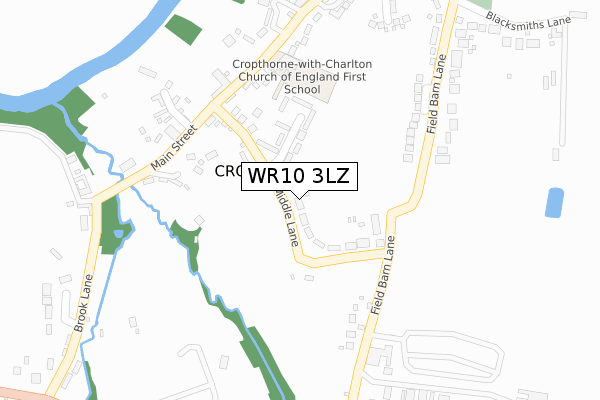WR10 3LZ map - large scale - OS Open Zoomstack (Ordnance Survey)