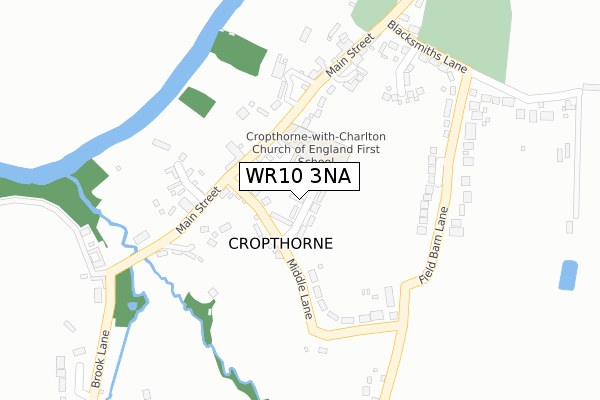 WR10 3NA map - large scale - OS Open Zoomstack (Ordnance Survey)