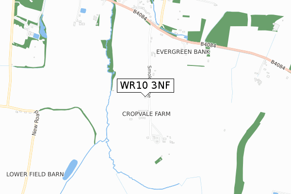 WR10 3NF map - small scale - OS Open Zoomstack (Ordnance Survey)