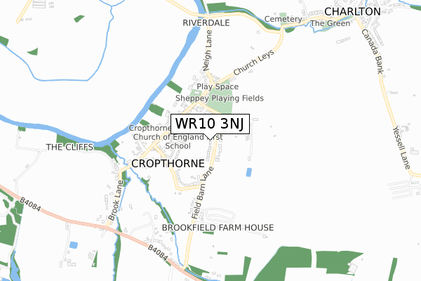 WR10 3NJ map - small scale - OS Open Zoomstack (Ordnance Survey) WR10 3NJ map - small scale - OS Open Zoomstack (Ordnance Survey)
