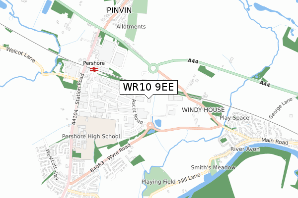 WR10 9EE map - small scale - OS Open Zoomstack (Ordnance Survey) WR10 9EE map - small scale - OS Open Zoomstack (Ordnance Survey)