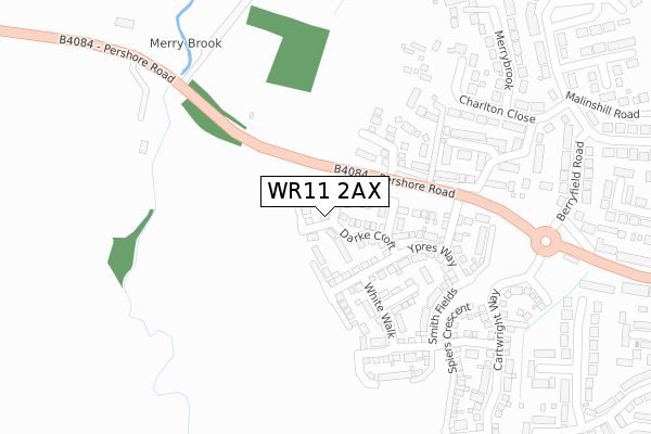 WR11 2AX map - large scale - OS Open Zoomstack (Ordnance Survey)