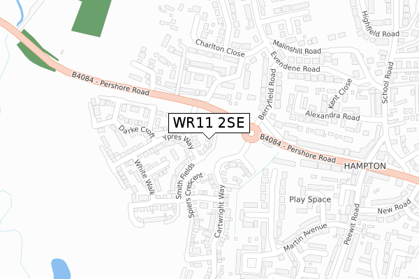 WR11 2SE map - large scale - OS Open Zoomstack (Ordnance Survey)